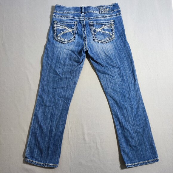 Silver Suki Capri jeans women's size 28 hard washed denim blue straight leg - Picture 3 of 16